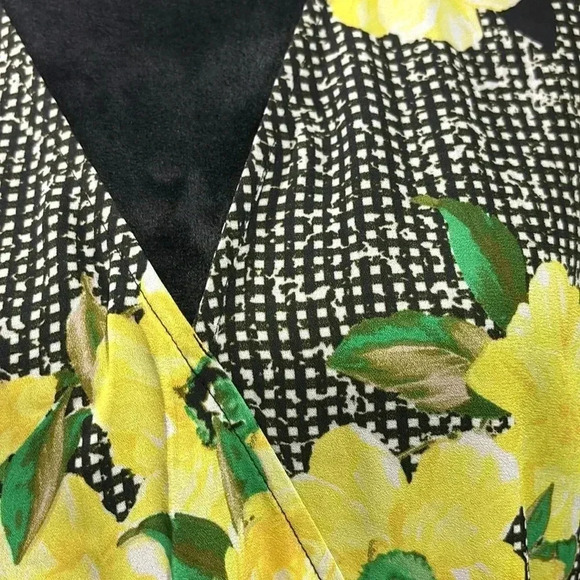 INC Crisscross V-neck, long wide sleeve shirred waist,floral lightweight - Picture 2 of 11